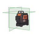 Nivel Láser de 3 Planos de Color Verde, de 360º y 30.5 m. de alcance, Compacto con Base Magnética y para Tripoide | 93CPLG