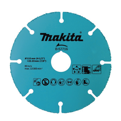 Disco de carburo de tugsteno 4 1/2" multi-material para esmeriladora, Ideal para Yeso y Epóxicos. | B-57716
