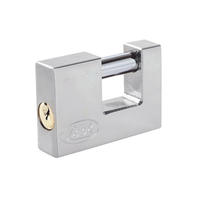 Candado para Cortina Metálica / Medida 80 mm/ Acabado Cromo Satinado/ Nivel de Seguridad 6 / Llave Estándar. | SYS-L22-C80-ECSB