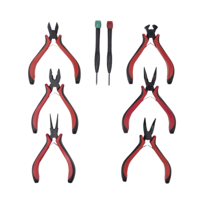 Juego de Herramientas con 6 Pinzas Eléctricas de 4.5" + 2 Desarmadores de Precisión (Plano y Cruz). | EPNTK8