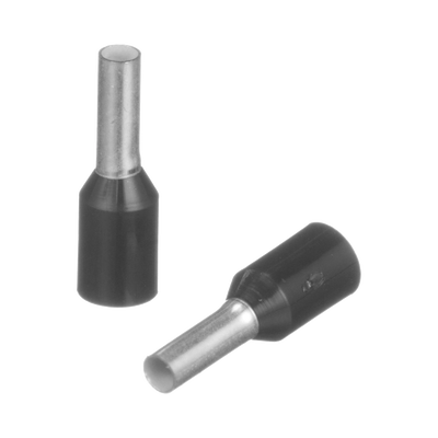 Ferrule Aislado Para Cables 16 AWG, PIN de 6 mm de Longitud, Mango Color Negro, Paquete de 500 Piezas. | FSD78-6-D