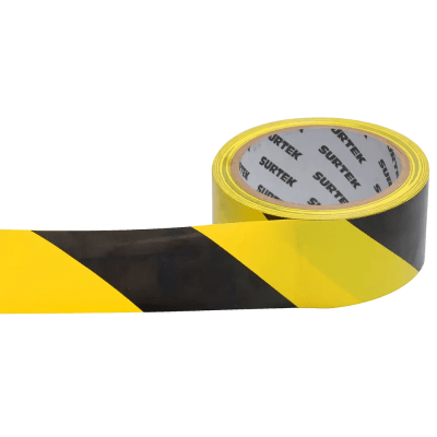 Cinta de Señalización / Adhesivo Acrílico / Espesor 0.105 mm / Colores Amarillo-Negro / Ancho 48 mm / Largo 18 m / Alta Visibilidad | SYS-138060