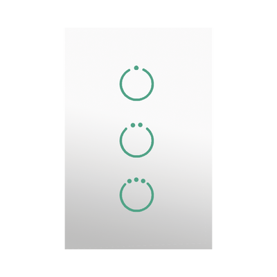 (ZWAVE) Interruptor On/Off panel táctil touch inalámbrico Zwave Plus 3 botones. Compatible con Hubitat HC8, Álula  M2M, otro | MHS513