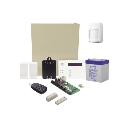Kit Inalámbrico de panel VISTA48 con Teclado Alfanumérico 6160RF, Receptor para sensores Inalámbricos, Batería, Transformador, 2 Contactos Magnéticos 5816 con imán, 1 Sensor de Movimiento 5800PIR y un Control Remo | VISTA48ECORF/6160RF