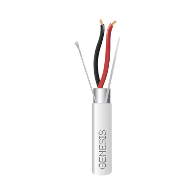 Carrete de 152 Metros (500 Pies) de Cable / 2 x 16 AWG / Blindado / Plenum / Color Blanco / Para Aplicaciones de Audio, Seguridad y Control | 3221-5012