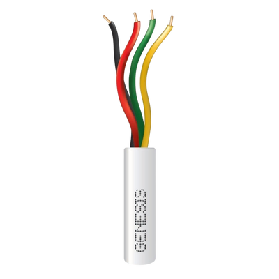 Bobina de 305 Metros (1000 Pies) / Alambre de Cobre / 4 x 22 AWG / Riser / Color Blanco / Para Aplicaciones de Alarmas de Intrusión / Sistemas de Automatización | 2103-1101/1000