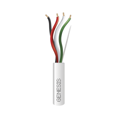 Bobina de 305 Metros (1000 Pies) / Cable de Cobre / 4 x 18 AWG / Riser / Color Blanco / Para Aplicaciones de Alarmas de Intrusión/Control de Acceso/ Automatización / Interfonos y Tv Porteros | 2115-1101/1000