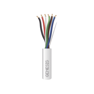 Carrete de 305 Metros (1000 Pies) / Cable de Cobre / 6 x 18 AWG / Plenum / Para Interior / Color Blanco / Para Aplicaciones de Alarmas de Intrusión/Control de Acceso/ Automatización / Interfonos y Tv Porteros | 3116-1012