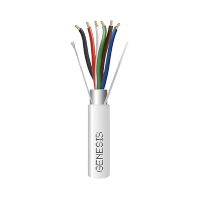 Carrete de 305 Metros (1000 Pies) / Cable de Cobre / 6 x 18 AWG / Plenum / Color Blanco / Blindado / Para Aplicaciones de Alarmas de Intrusión / Control de Acceso / Automatización / Interfonos y Tv Porteros | 3216-1012