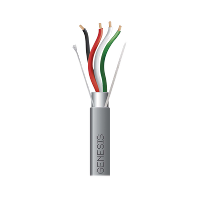 Carrete de 305 Metros (1000 Pies) / Cable 4 x 18 AWG / Color Gris / Blindado / Riser / Aplicaciones de Audio Control de Acceso y Automatización | 2215-1009/1000