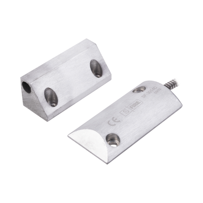 Contacto Magnético para Piso, Salida Dual NC/NA, GAP 65mm, Cubierta de Aluminio con 55cm de Cable Blindado | SF-3014-C