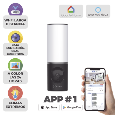 Cámara IP 4 Megapíxel / Wi-Fi / Lampara Integrada / Audio de dos vías / Imágen Nocturna a Color / Detección Humana / Audios Personalizables / Almacena en Memoria Interna / Uso Exterior con Protección | CS-LC3