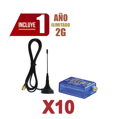 KIt de 10 Comunicadores de Alarma MINI012G con Antena 2G / Incluyen 1 Año de Cobertura / Aplicación Gratuita / Cero Configuración / Compatible Honeywell/DSC/CROW/PIMA | KIT10MINI012G