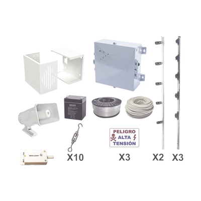 KIT ESENCIAL PARA 25Mts PERIMETRALES DE CERCO ELÉCTRICO PARA PROTECCIÓN DE ROBOS EN CASAS, NEGOCIOS, BODEGAS,ETC. | YPROKIT25F