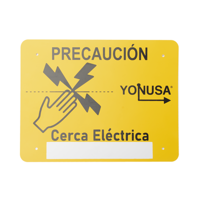 Letrero de PRECAUCION para cercas electrificadas (21.8 x 17 cm) | SYSLETV2