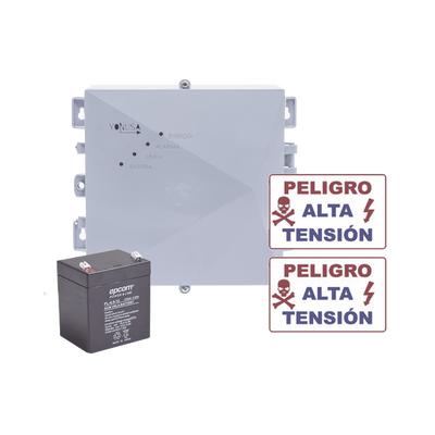 KIT de Energizador de 12,000Volts-1JOULES/2500 mts lineales de proteccion/Activado por Atenuación de voltaje,Corte de línea o Aterrizamiento de la línea/Integración a panel de Alarma. | SYSNGV2-KIT