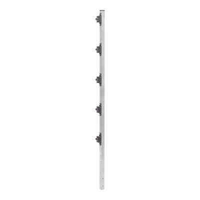 Poste de Paso de 1.2m para Cerca Electrificada de PTR Cuadrado de Aluminio de 1" de lado con 5 Aisladores Instalados. | SYS-POST-2