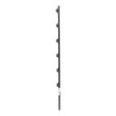 Poste con 6 Aisladores de PASO  para Cerca Electrificada. Tubo Galva. de 1.4m, cal. 18 de 1" Diam. + Pintura Negra. | SYS-POST-10B