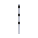 Poste de Paso de 0.75m para Cerca Electrificada. Tubo Galvanizado cal. 18 de 1"Diam. con Tapón y 3 Aisladores Instalados. | SYS-POST-7