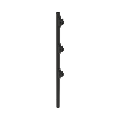 Poste de Paso Negro de 0.75m para Cerca Electrificada. Tubo Galvanizado cal. 18 de 1"Diam. con Tapón y 3 Aisladores Instalados. | SYS-POST-7B