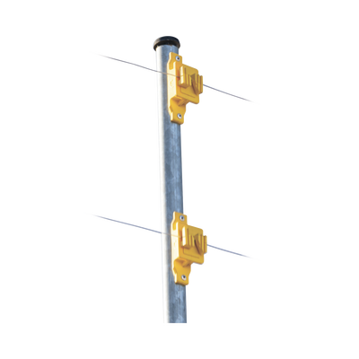 Aislador de Paso color Amarillo reforzado para cercos eléctricos, resistente al clima extremoso | SFPASOY
