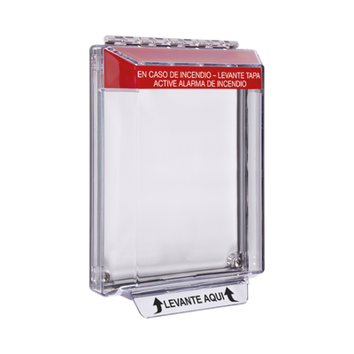 Cubierta Universal Transparente, de Bajo Perfil, Texto de Incendio en Español, Notificación Audible y Visible | STI-14020FR-ES