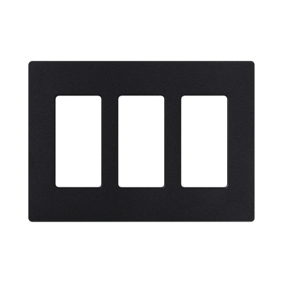 Tapa Color Blanco Negro Satin para interruptor o dimmer Lutron, 3 gang, limpio y moderno | SC-3-MN