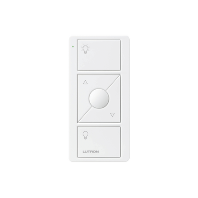 Control remoto PICO 3 botones encender/apagar, subir/bajar intensidad, color blanco, complemente con un atenuador Caseta, RA2, RadioRa2. | PJ23BRLGWHL01