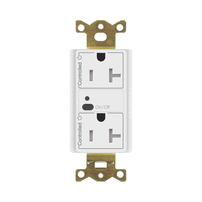 Receptáculo inalámbrico Lutron VIVE / 20 A, control inteligente en los 2 conectores. | CAR2S20DTRWH