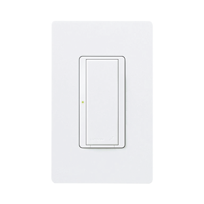 (RadioRA2) Switch on/off  RRD-8S-DV-WH de doble voltaje, un solo polo 120V/, 8A/, 1/10HP 3A en motores, apaga y enciende iluminación ó motor, NO requiere cable neutro. | RRD8SDVWH