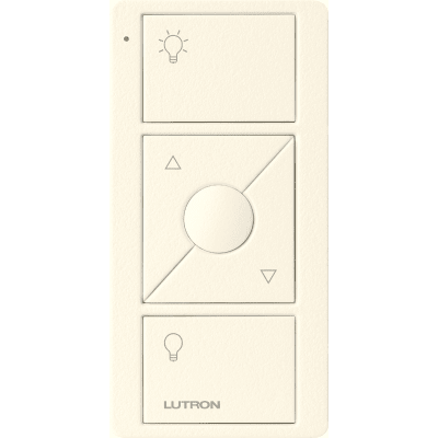 Control remoto PICO 3 botones encender/apagar, subir/bajar intensidad, color blanco, complemente con un atenuador Caseta, RA2, RadioRa2. | PJ23BRLTBIL01