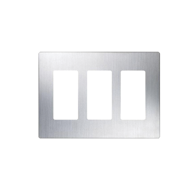 Tapa Color Metalico para interruptor o dimmer Lutron, 3 gang, limpio y moderno | CW3SS