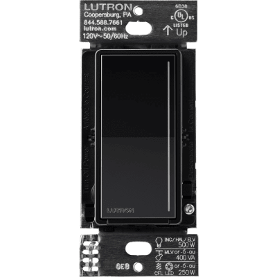 (RadioRa3) Atenuador táctil Sunnata Dimmer PRO color negro brillante , requiere cable neutro / soporta 250W LED | RRSTPRONBL
