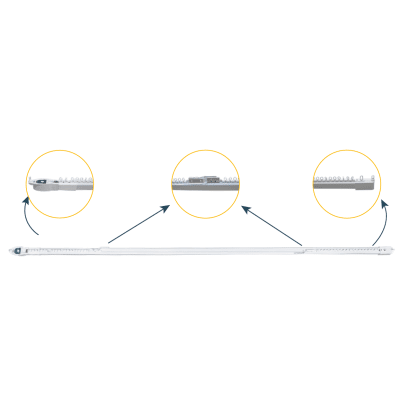 Riel Ajustable Cortinas Motorizadas / 2.3-4 m Ajustable / 20 Kg Capacidad / Movelite WF + Elatio Compatible / Instalación Techo / DIY / Smart Home | RIELRETRACURTAIN
