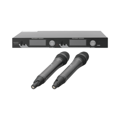 Kit de Microfonía inalámbrico | 2 Micrófonos de mano | Receptor UHF | Pantalla LCD | 200 Canales | Gran cobertura | SF-521UH