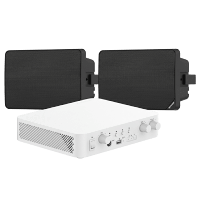 Kit de Audio | 70/100V | 2 Altavoces de pared | Bluetooth | Color Negro | Hik-Connect | DSQAEKIT0120BG