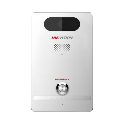 Estación de Alarma de Pánico / Cámara de 4 Megapixel / Micrófono Integrado / Exterior IP65 / Protección IK10 / PoE / 10 mts IR  / Entradas y Salidas de Alarma | DS-PEAP-CV1(B)