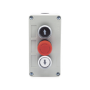 Botonera Triple con Boton de Stop Tipo Enclavado / Para Barreras Vehiculares, Operadores Corredizos y Abatibles. | XBS-SW-03