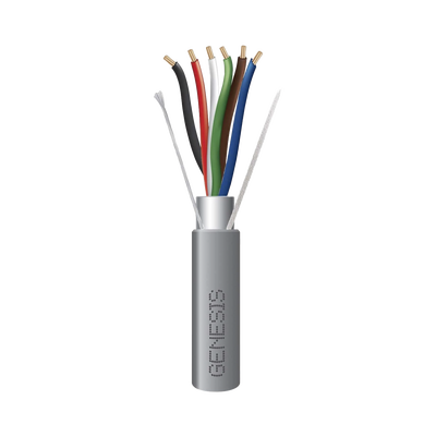 Bobina de 305 Metros (1000 Pies) de Cable  6 x 22 AWG / Blindado / Plenum de Color Gris / Aplicaciones de Audio, Seguridad y Control | 3206-1109