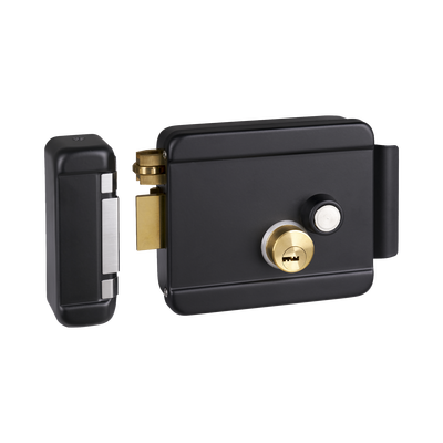 Cerradura Eléctrica con Botón de Salida / Incluye Llave  / Exterior / Izquierda / Color Negro | BL-ACCESSRIMBL