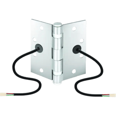 Bisagra de Transferencia Eléctrica SD-H412 / 12-24 VAC/VDC / 4 Hilos 28AWG / Acero Resistente a Vandalismo / Transferencia de Energía y Datos / Reemplazo de Bisagra Estándar | SD-H412