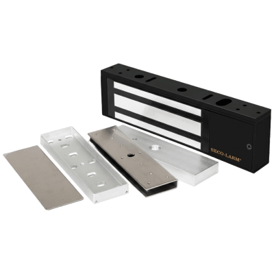 Kit Para Control de Acceso Incluye Chapa Magnética de 1200 Lbs Color Negro / Montaje En "U" Para Puerta de Cristal /  Uso Interior / Certificación UL / Diseño Elegante | E941SB1K2PQ/KITU