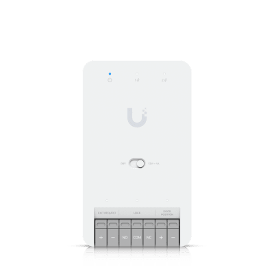 Centro de Control de Acceso Compacto Ubiquiti UniFi / Terminal de Bloqueo 12V / Entradas Adicionales Sensor y Botón / Alimentación PoE++ / Conexión para Dos Lectores o Cámaras / Uso Interior | UA-HUB-DOOR-MINI