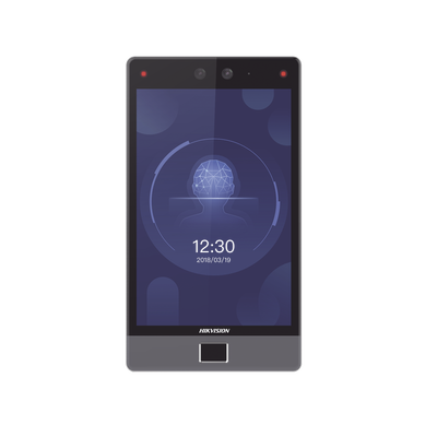 Terminal Facial Min Moe 8" Touch con Lector de Huellas / Delgada y Estética / PoE / 100,000 rostros / Exterior IP65 / Función de Videoportero y Lectura de Códigos QR / Lectura de tarjetas / HIK-IA | DS-K1T680D-FE1