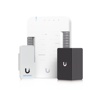 UniFi Access Kit de Inicio Gen 2, Incluye Hub para conexiones, lector NFC y movimiento / 10 tarjetas de acceso / sistema completo para abrir una puerta | UA-G2-SK