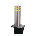 Bolardo neumático de acero inoxidable / 220 mm de diámetro / 750 mm de altura / acabado elegante con iluminacion led color rojo | XB-220