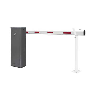 Kit de Barrera Vehicular Derecha y Brazo Telescópico de Hasta 5.5 m / Finales de Carrera Ajustables por Programación / Movimiento Fluido / Diseño Elegante Color Gris / Con Corona Led Semaforizada | KT-XBS-RB