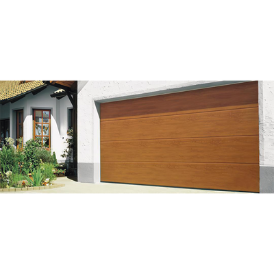Puerta de Garage D/ Alta calidad / 14x7 pies / AISLADA / Estilo Americana / Imitacion Madera / Golden Oak / Linea Central . | GARAGE-147-W