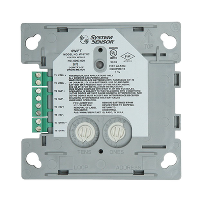 Módulo de Sincronización Inalámbrico / Compatible con Paneles Notifier, Fire-Lite, Silent Knight y Farenhyt / Incluye Baterías | W-SYNC