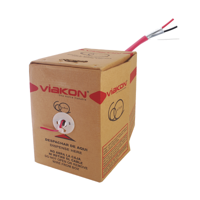 Bobina de 305 Metros (1000 Pies) de Alambre, 2 x 18 AWG, Blindado, Color Rojo, FPLR Incendio, Hecho en México | 9422